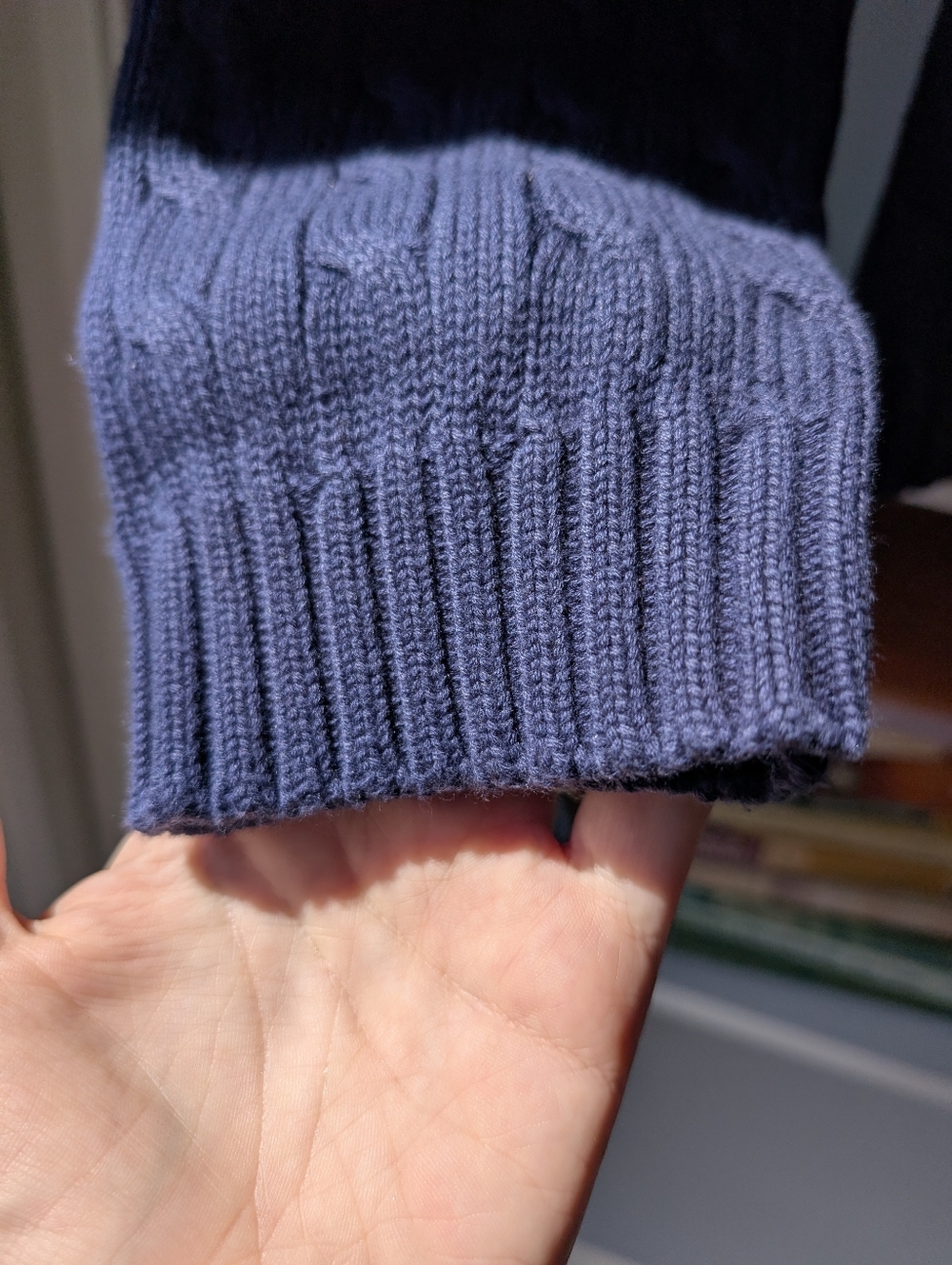 Vintage Ralph Lauren Sport Cable-Knit Sweater Blue Embroidered Size XL Preppy - Picture 3 of 9
